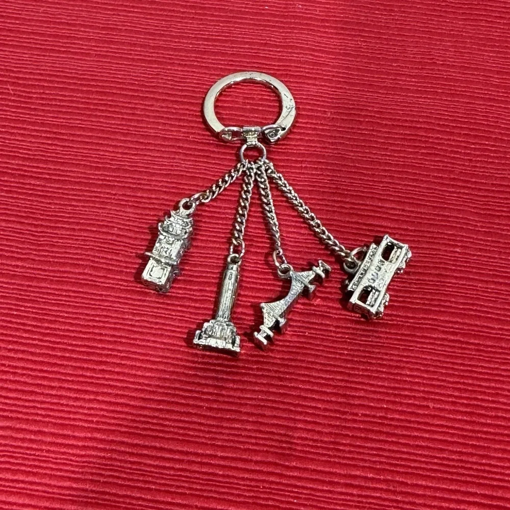 Vintage Souvenir Keychain San Francisco Charms‎ Golden Gate Bridge Coit Tower +